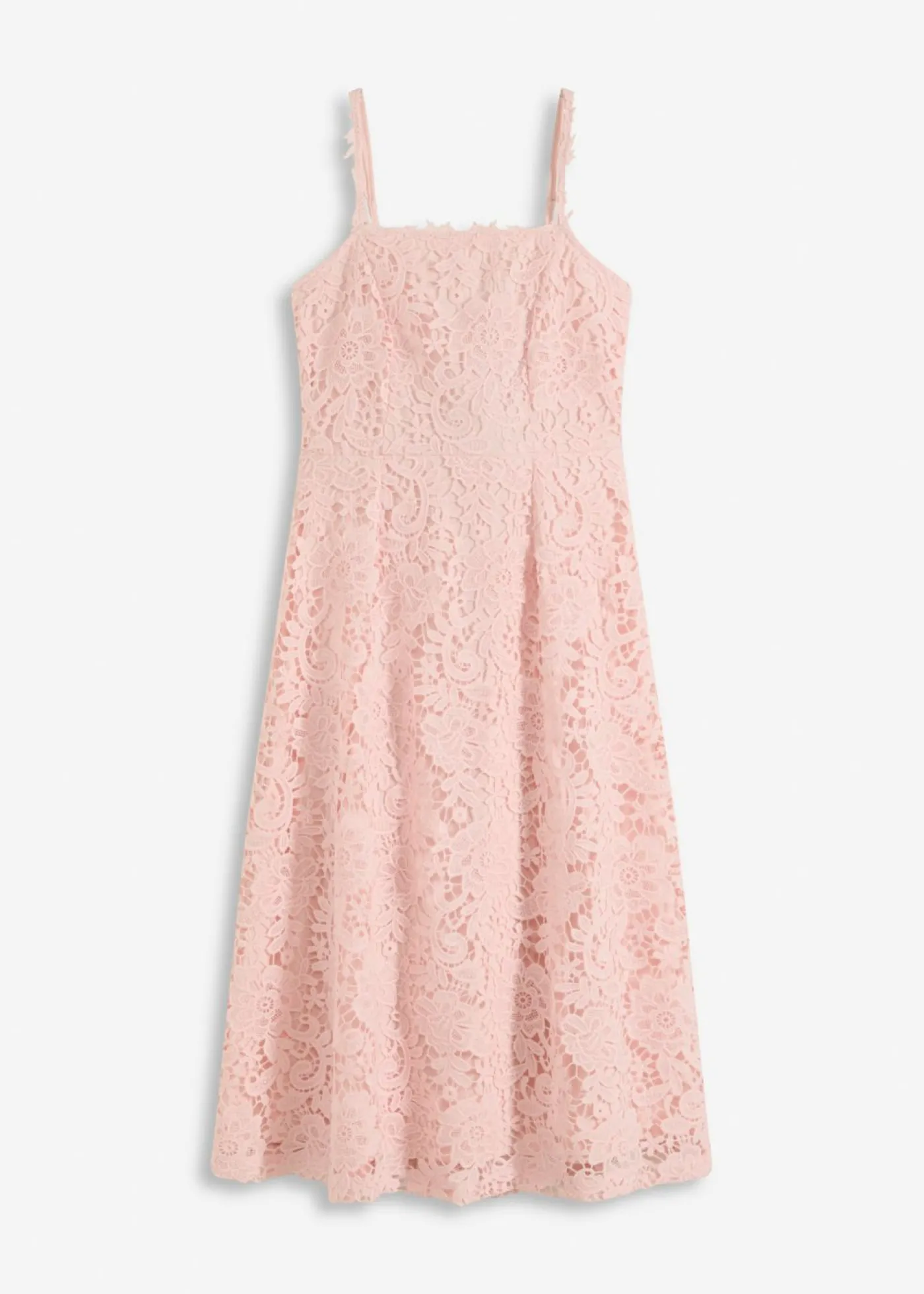 bonprix bonprix Vestido de encaje con tirantes decorados Rosa perla Discount