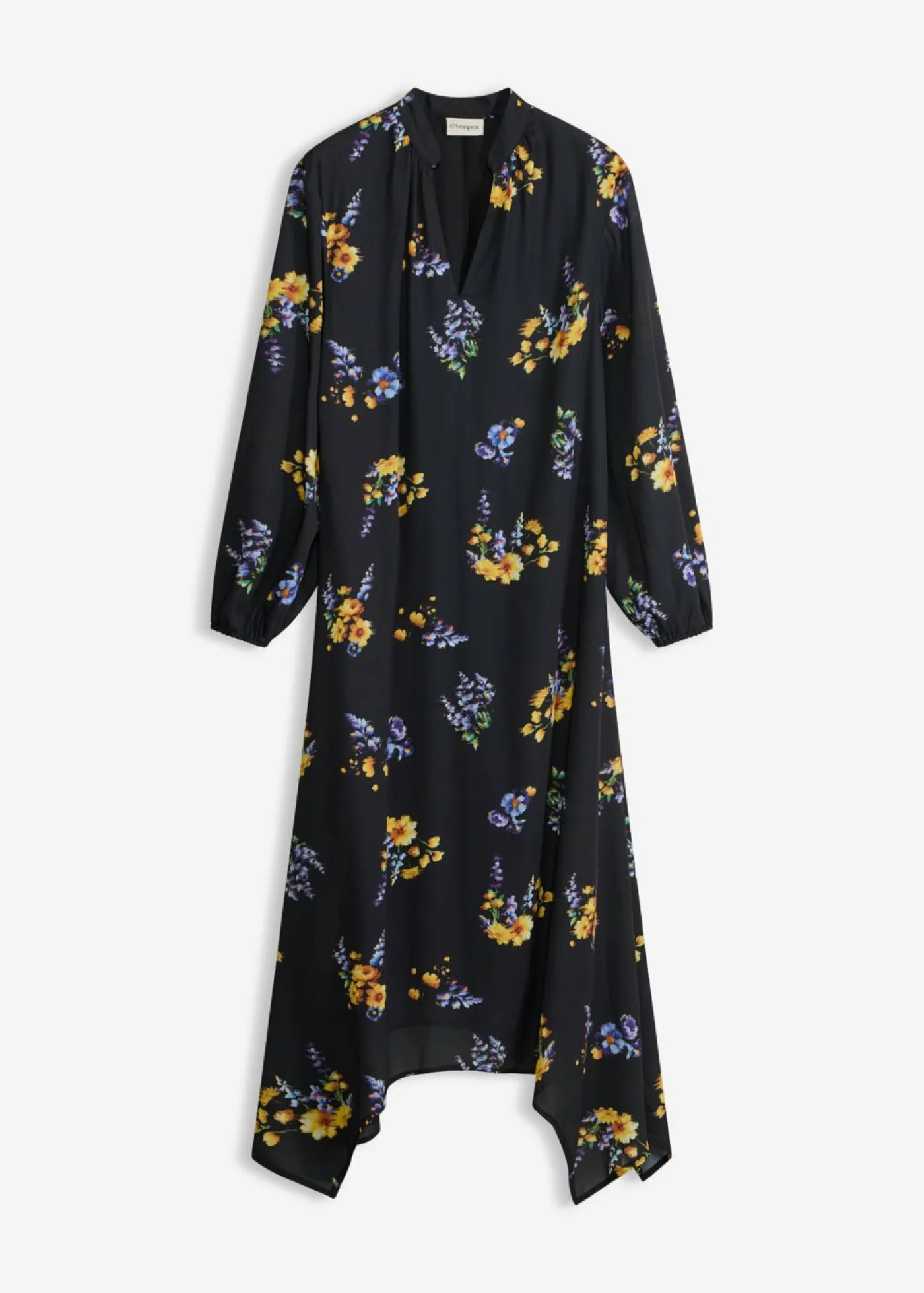 bonprix bonprix Vestido de gasa Negro con flores