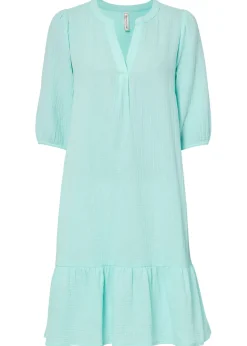 bonprix bonprix Vestido de gasa Azul mentol Outlet