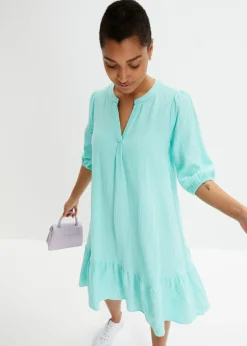 bonprix bonprix Vestido de gasa Azul mentol Outlet