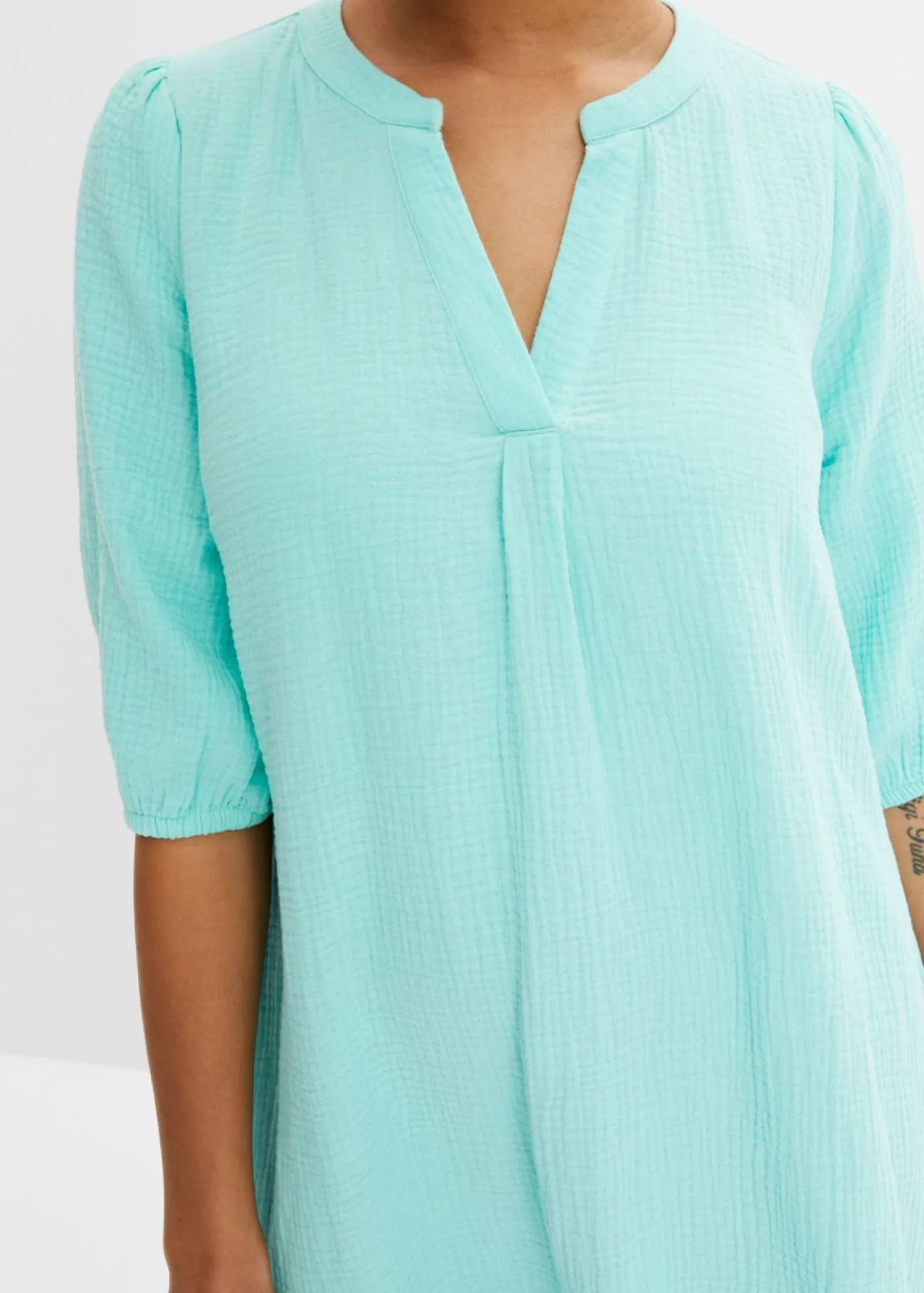 bonprix bonprix Vestido de gasa Azul mentol Outlet