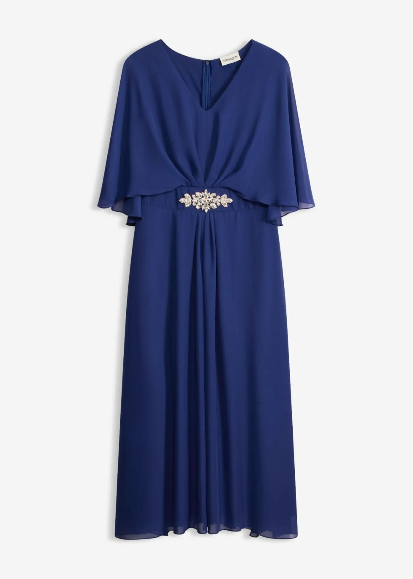 bonprix bonprix Vestido de gasa con aplicación de piedras Azul oxford Sale