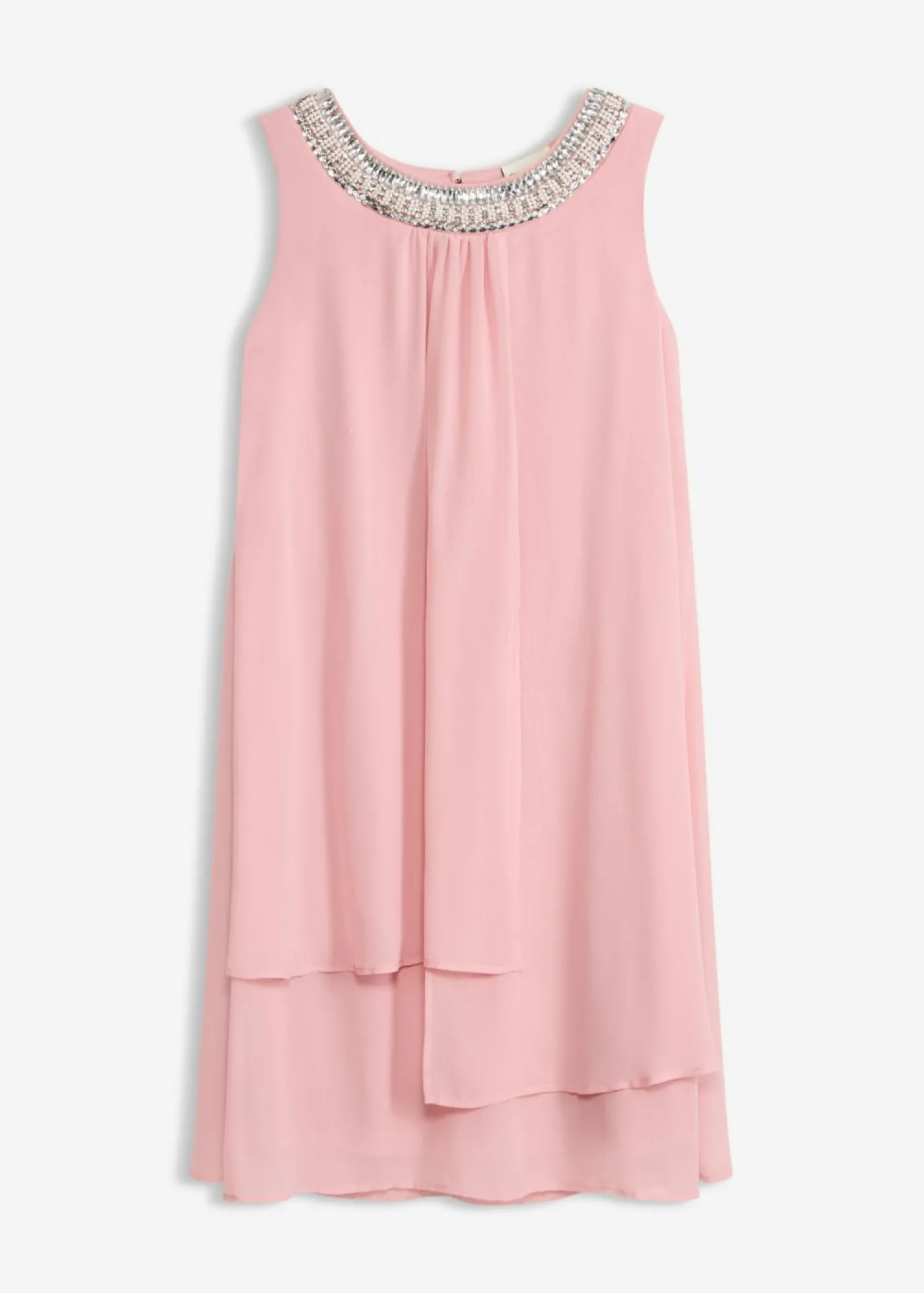 bonprix bonprix Vestido de gasa con aplicación de piedras Rosa ceniza Online