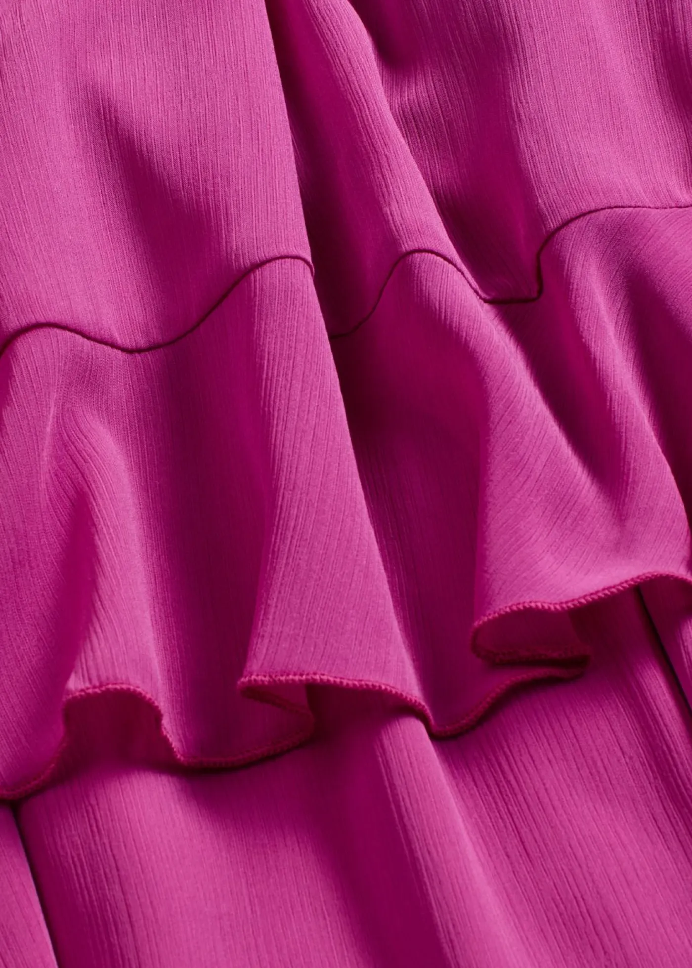 bonprix bonprix Vestido de gasa con volantes Fucsia oscuro New
