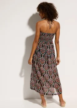 bonprix bonprix Vestido de gasa para la playa Negro multicolor Clearance