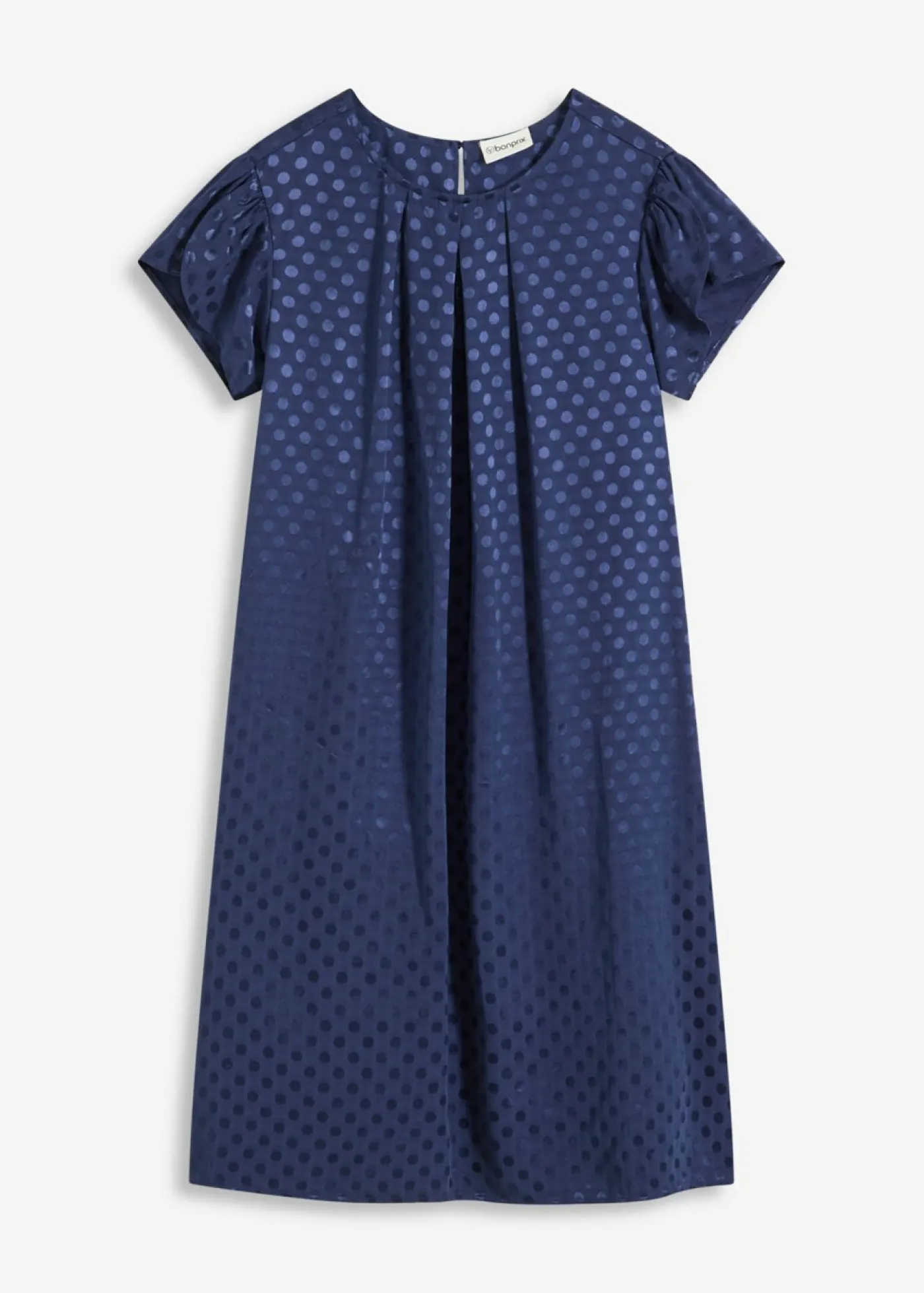 bonprix bonprix Vestido de jacquard con pinzas azul marino topos Clearance