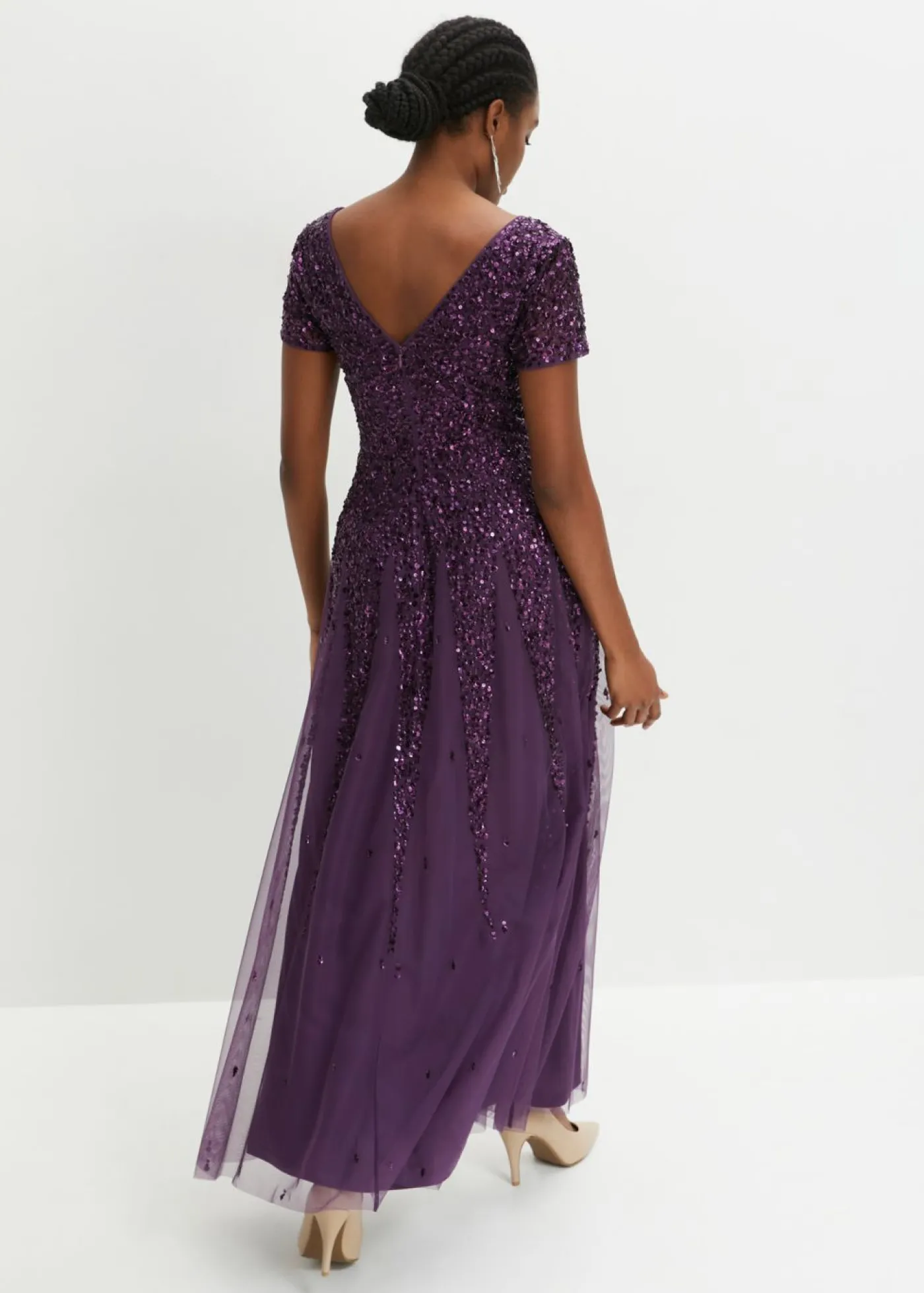 bonprix bonprix Vestido de lentejuelas Lila oscuro