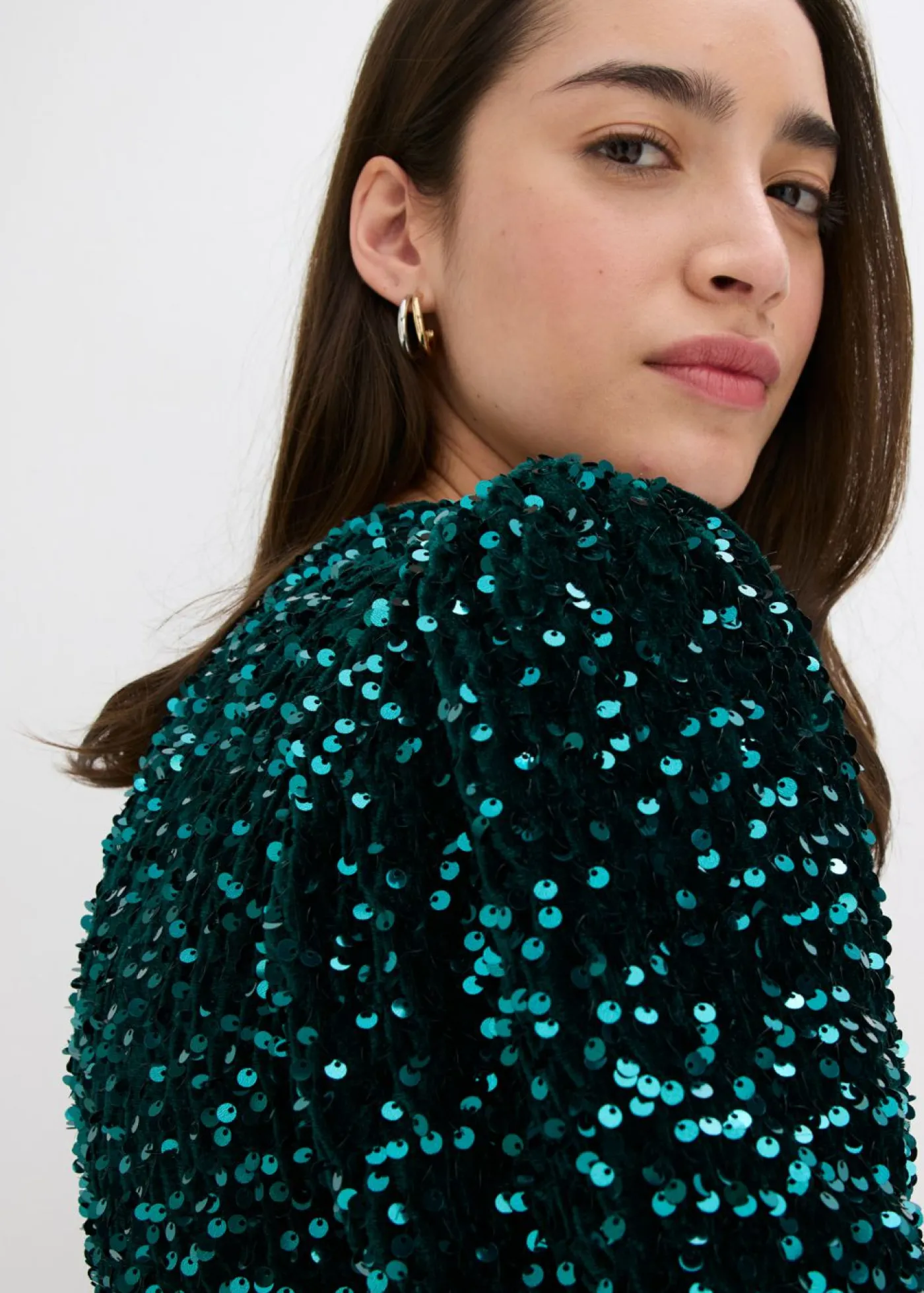 bonprix bonprix Vestido de lentejuelas Verde oscuro Sale