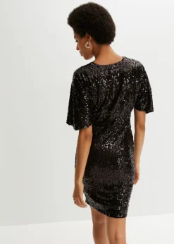 bonprix bonprix Vestido de lentejuelas con escote profundo Negro Best