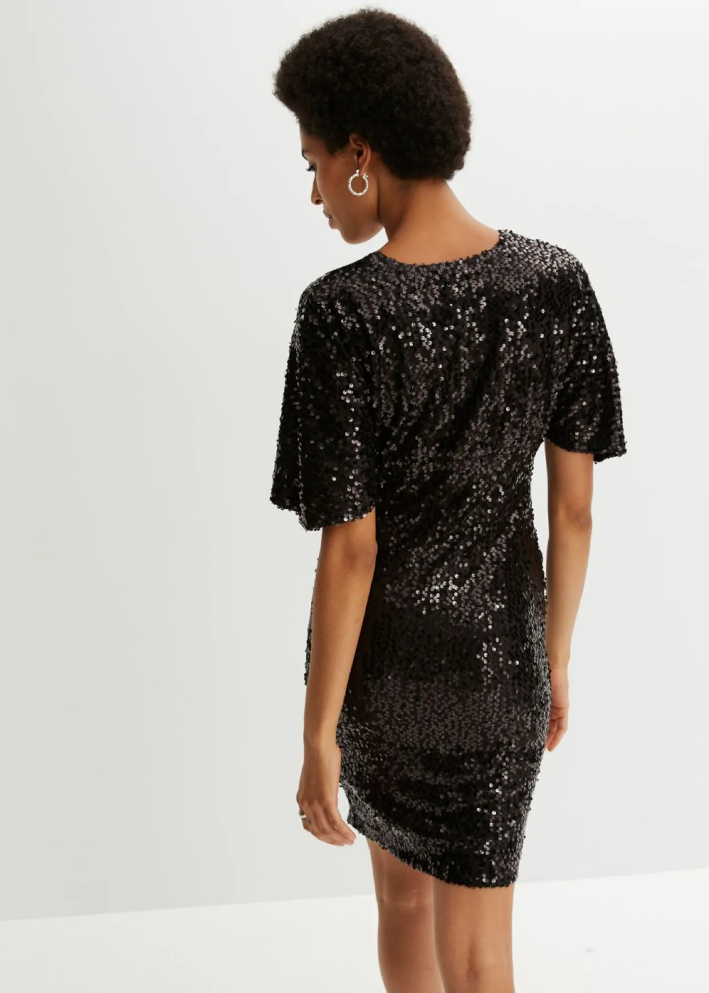 bonprix bonprix Vestido de lentejuelas con escote profundo Negro Best