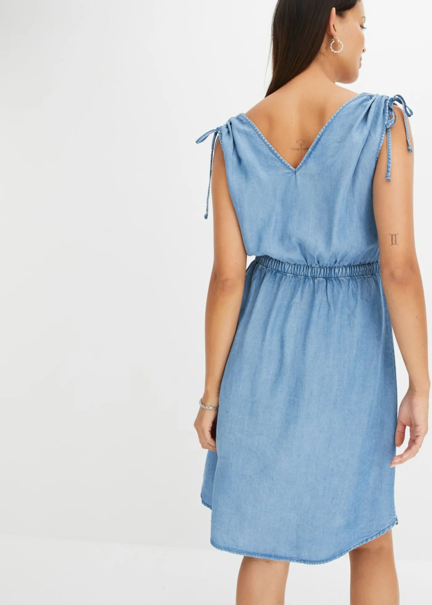 bonprix bonprix Vestido de lyocell liso Azul piedra Online
