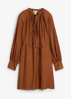 bonprix bonprix Vestido de maternidad y camisa de lactancia de viscosa fluida marrón ladrillo Clearance