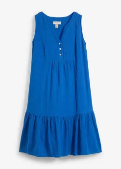 bonprix bonprix Vestido de muselina ligera Azul ártico Online