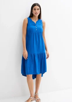 bonprix bonprix Vestido de muselina ligera Azul ártico Online