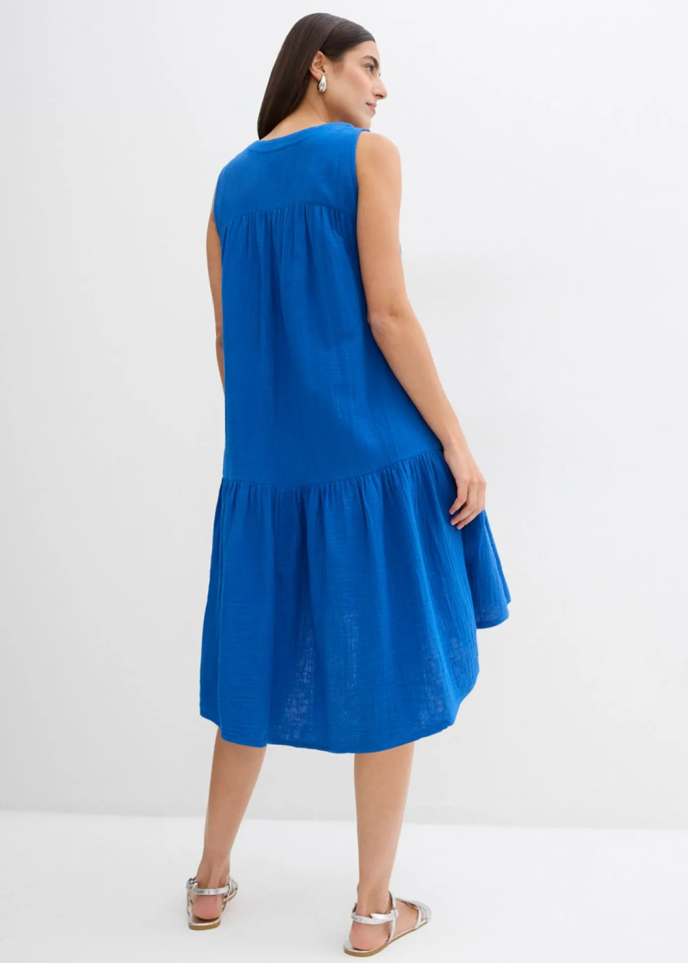 bonprix bonprix Vestido de muselina ligera Azul ártico Online