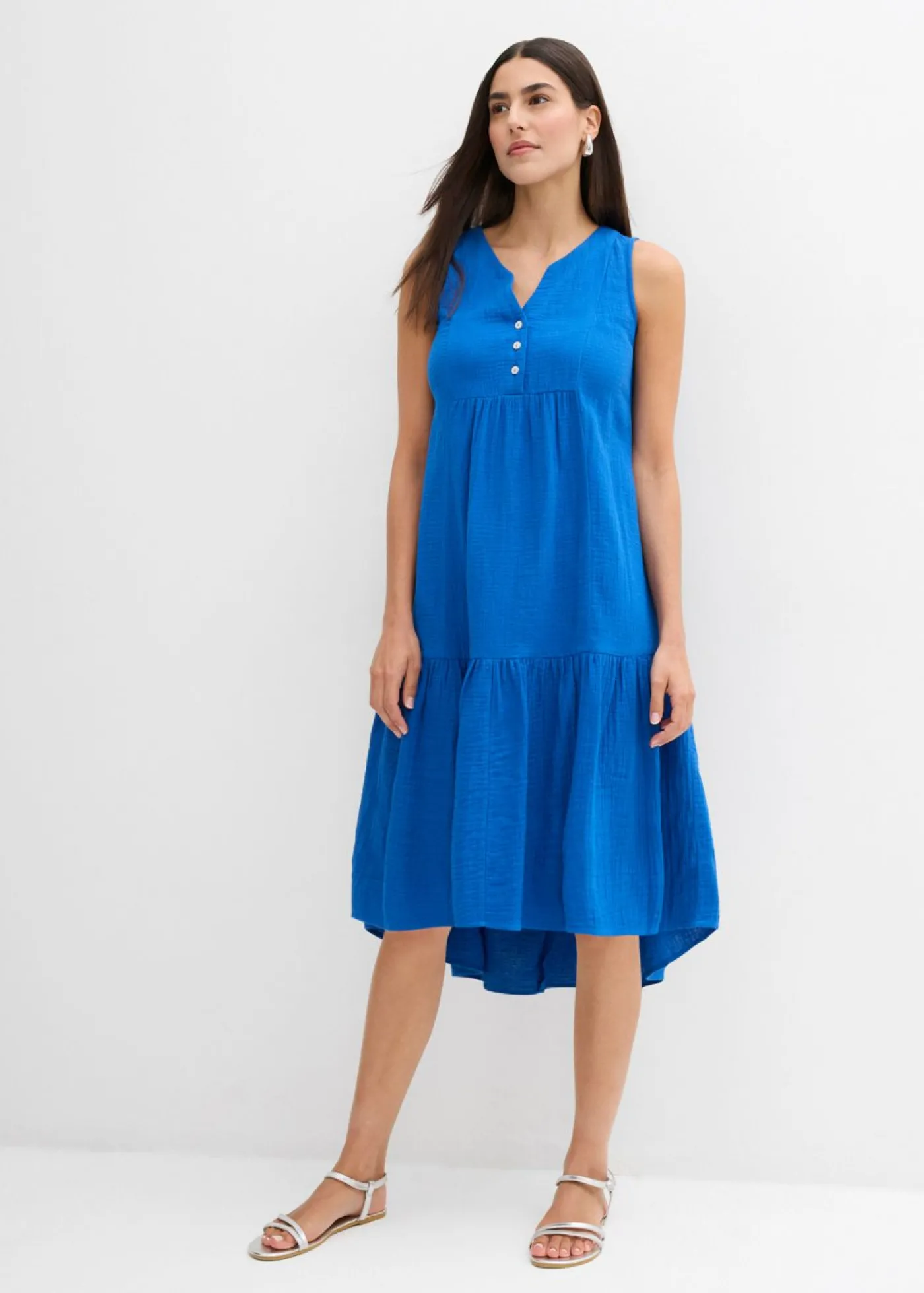 bonprix bonprix Vestido de muselina ligera Azul ártico Online