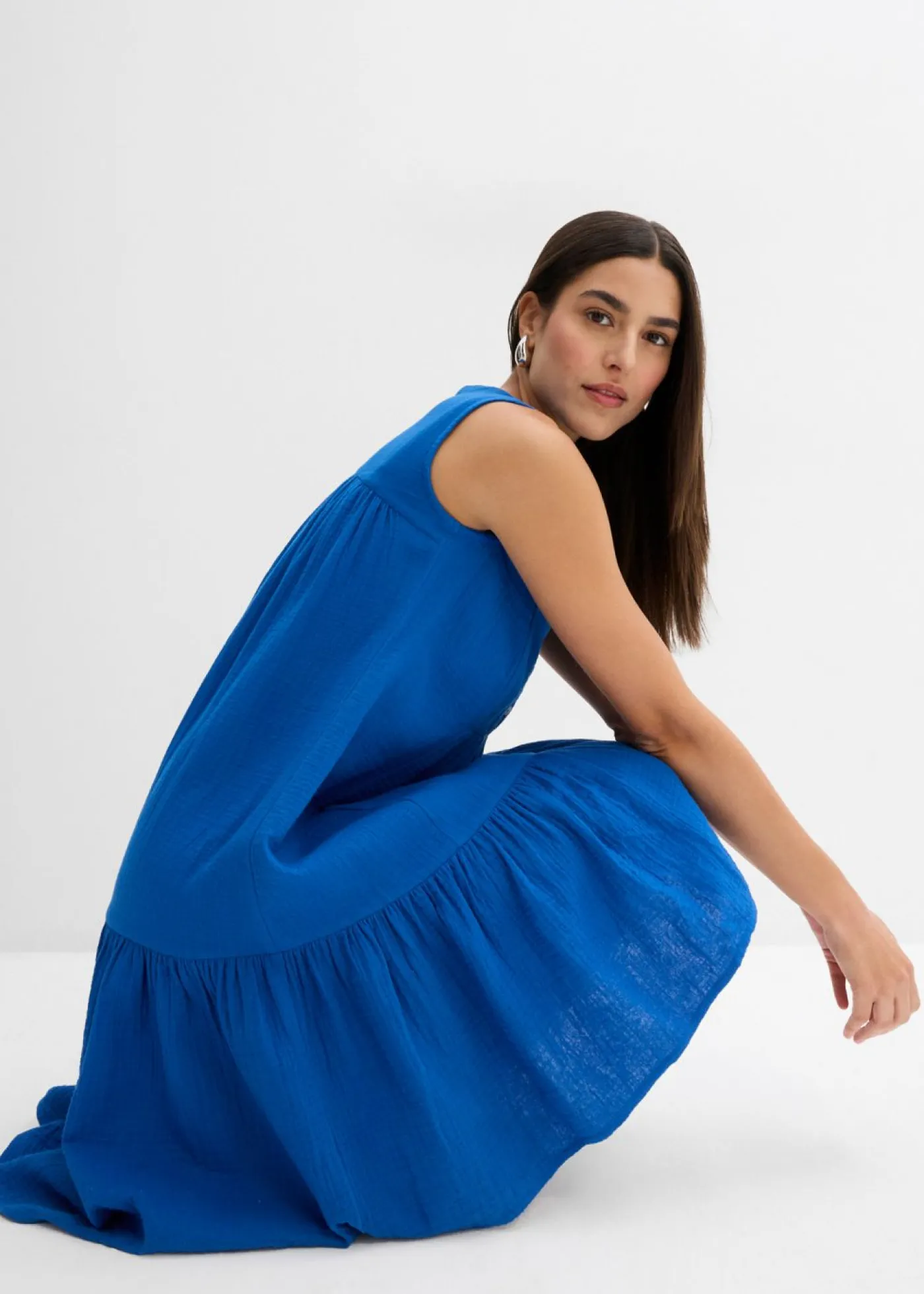 bonprix bonprix Vestido de muselina ligera Azul ártico Online