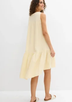 bonprix bonprix Vestido de muselina ligera Arena claro Hot