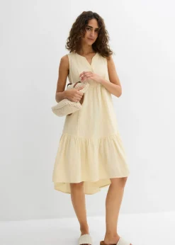 bonprix bonprix Vestido de muselina ligera Arena claro Hot