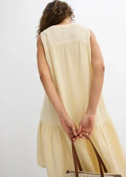 bonprix bonprix Vestido de muselina ligera Arena claro Hot