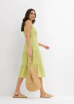bonprix bonprix Vestido de muselina suave pistacho mate Outlet
