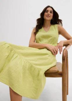bonprix bonprix Vestido de muselina suave pistacho mate Outlet