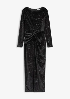bonprix bonprix Vestido de noche con brillo Negro Discount