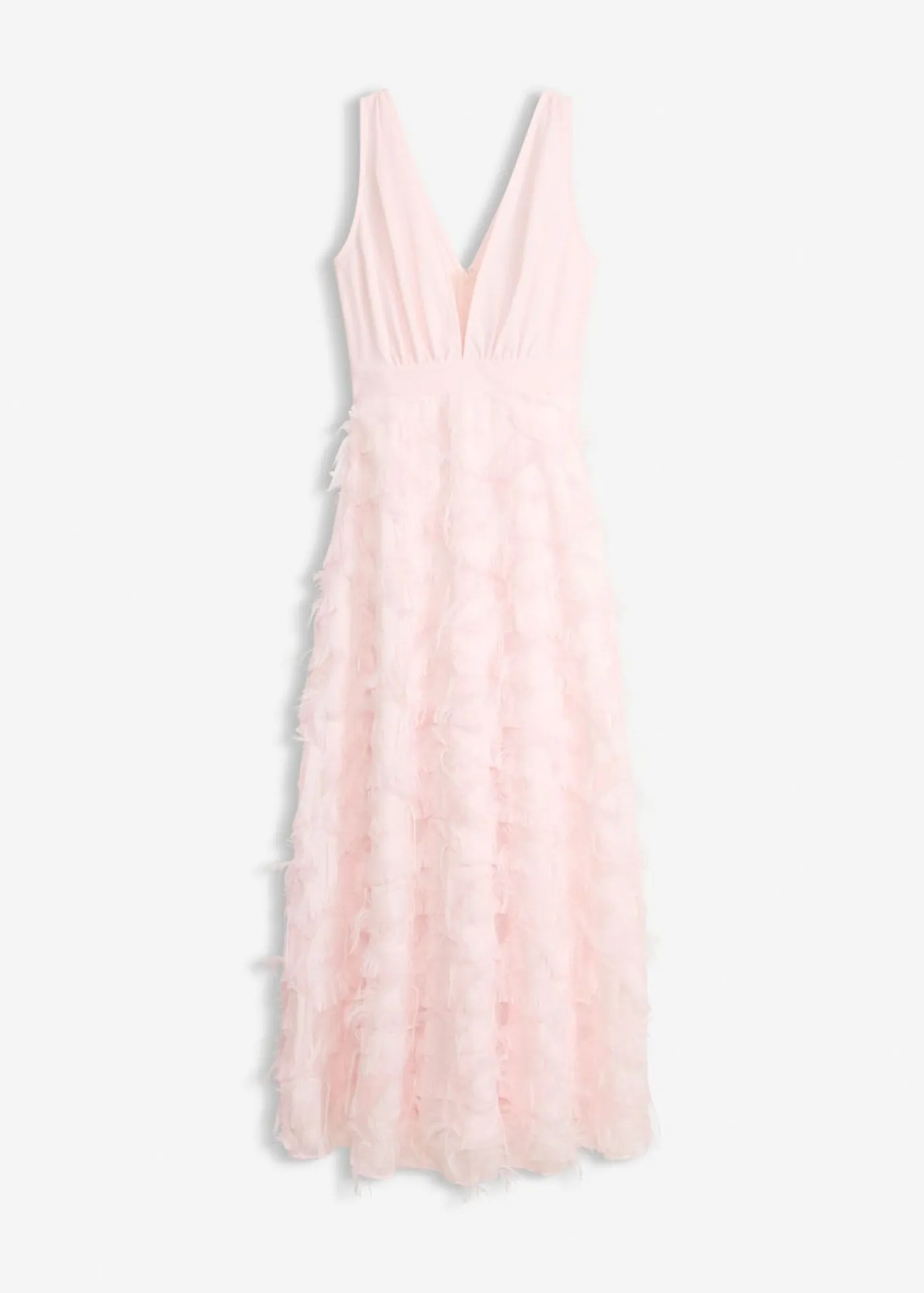 bonprix bonprix Vestido de noche con detalle de encaje deshilachado Rosa claro Best