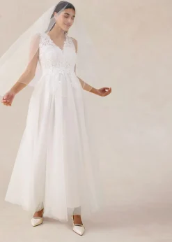 bonprix bonprix Vestido de novia de tul y encaje Blanco lana Sale