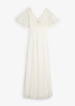 bonprix bonprix Vestido de novia premamá 2 en 1 con función de lactancia Blanco lana Discount