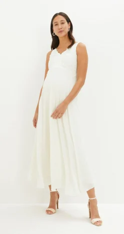 bonprix bonprix Vestido de novia premamá con encaje Blanco lana Clearance