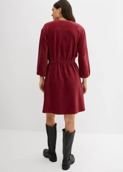 bonprix bonprix Vestido de pana Rojo rubí