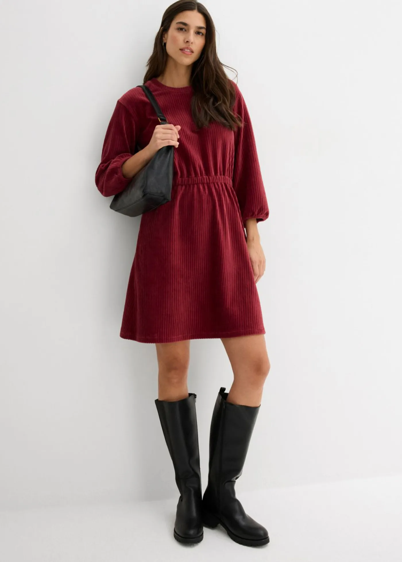 bonprix bonprix Vestido de pana Rojo rubí