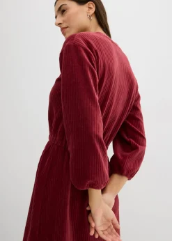 bonprix bonprix Vestido de pana Rojo rubí