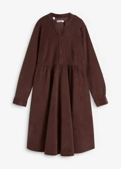 bonprix bonprix Vestido de pana de algodón Marrón tierra Online