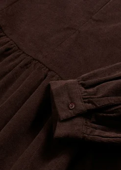 bonprix bonprix Vestido de pana de algodón Marrón oscuro Online