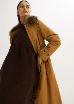 bonprix bonprix Vestido de pana de algodón Marrón oscuro Online
