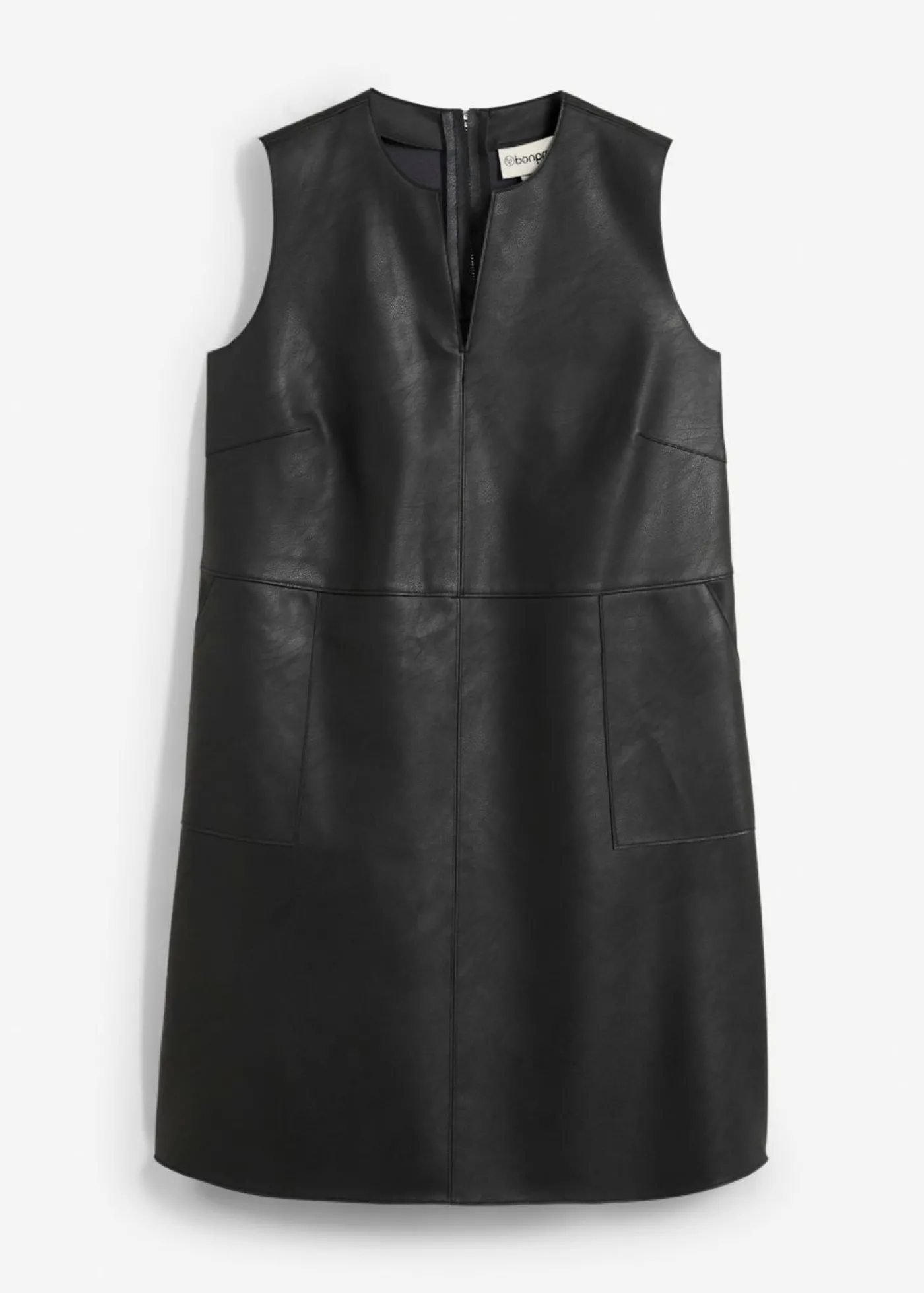 bonprix bonprix Vestido de piel sintética Negro Outlet