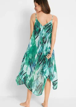 bonprix bonprix Vestido de playa Verde-turquesa con estampado gráfico Discount