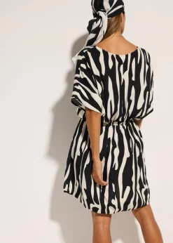 bonprix bonprix Vestido de playa de viscosa Negro-beige Sale