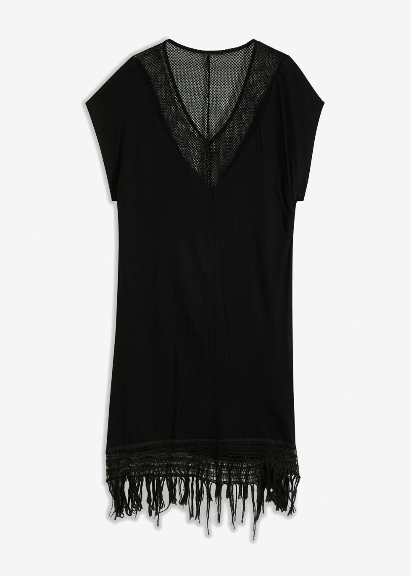 bonprix bonprix Vestido de playa transparente de viscosa Negro Discount