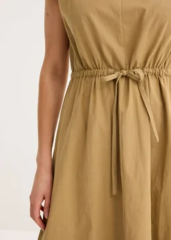 bonprix bonprix Vestido de popelín de algodón oliva pálido Outlet