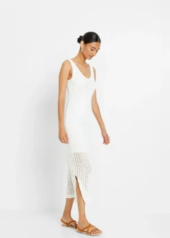 bonprix bonprix Vestido de punto Blanco lana Outlet