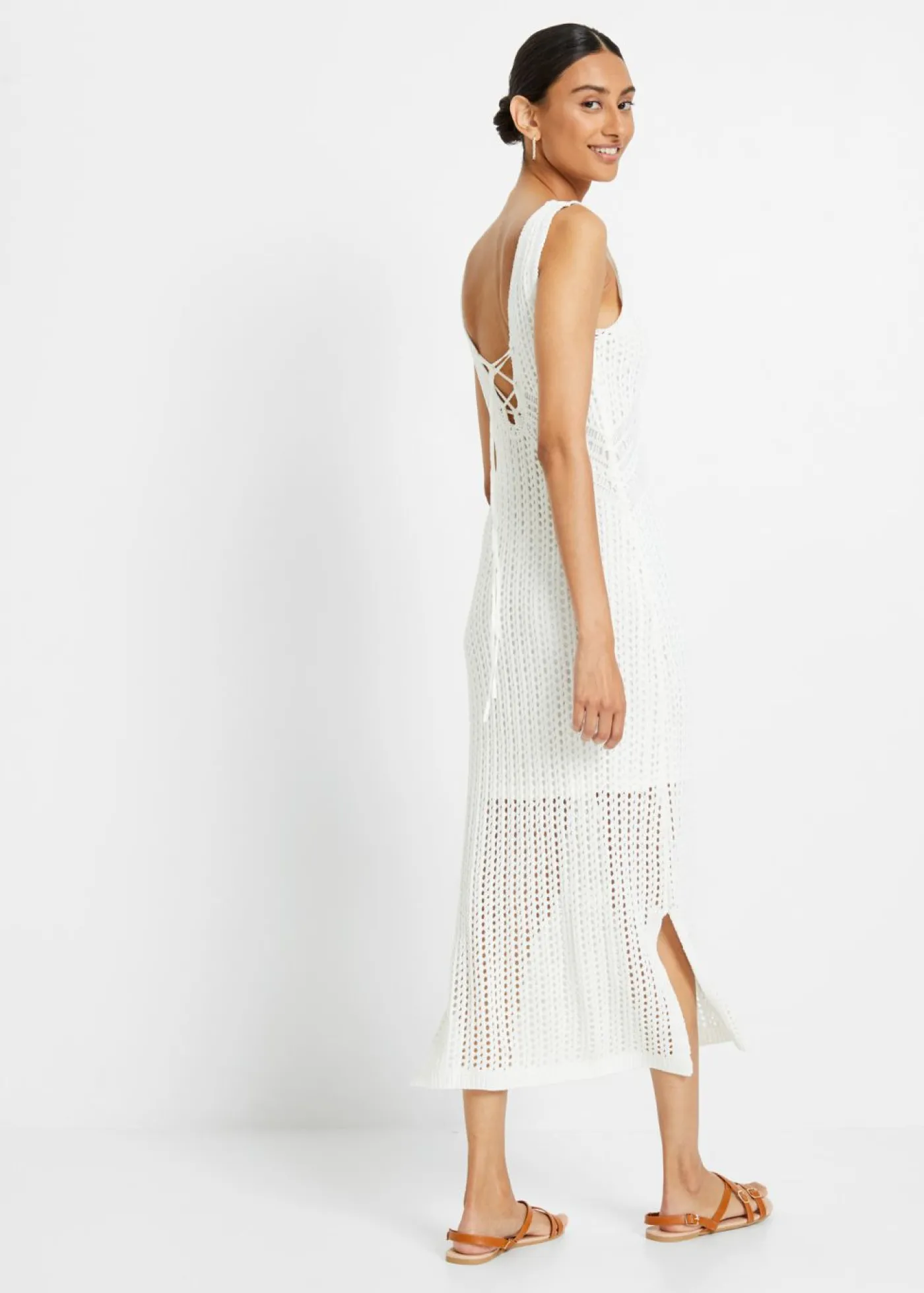 bonprix bonprix Vestido de punto Blanco lana Outlet