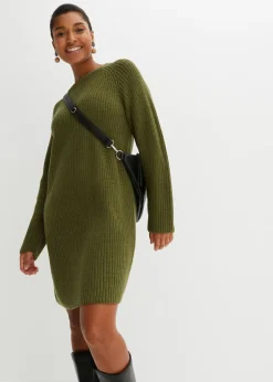 bonprix bonprix Vestido de punto caqui oscuro Online
