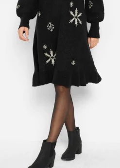 bonprix bonprix Vestido de punto Negro Clearance