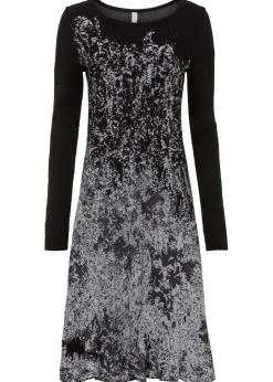 bonprix bonprix Vestido de punto Negro-blanco lana Hot