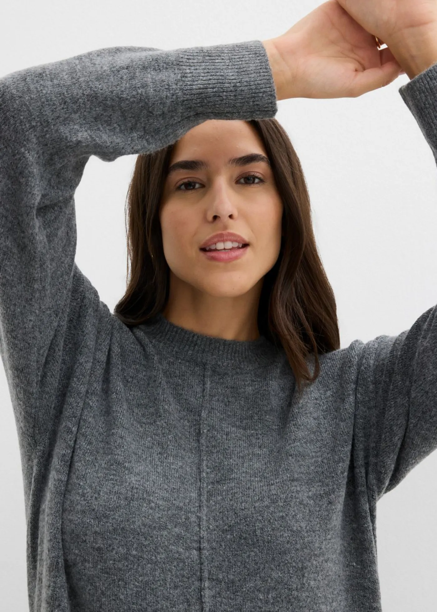 bonprix bonprix Vestido de punto Antracita jaspeado Sale