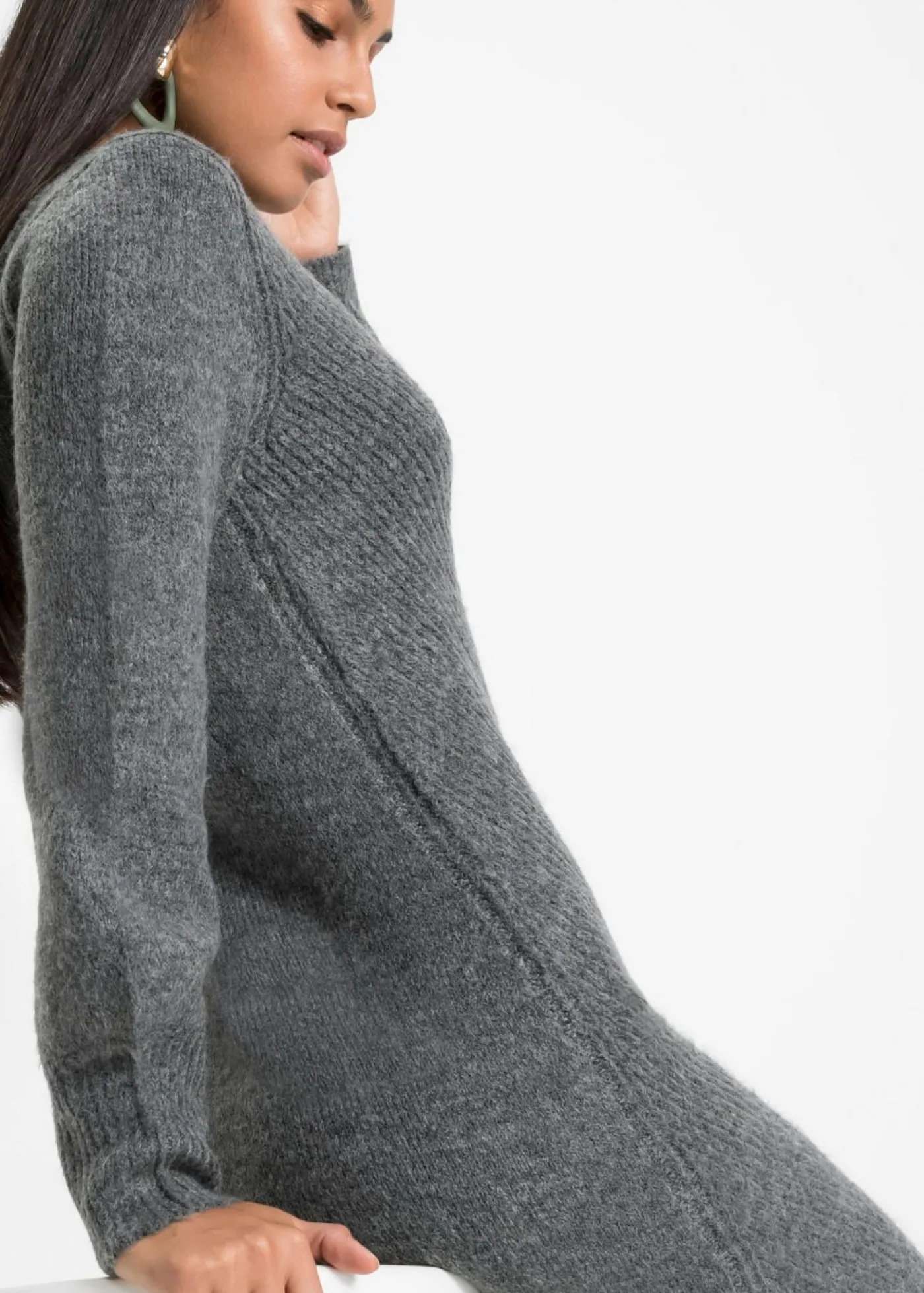 bonprix bonprix Vestido de punto Antracita jaspeado Hot