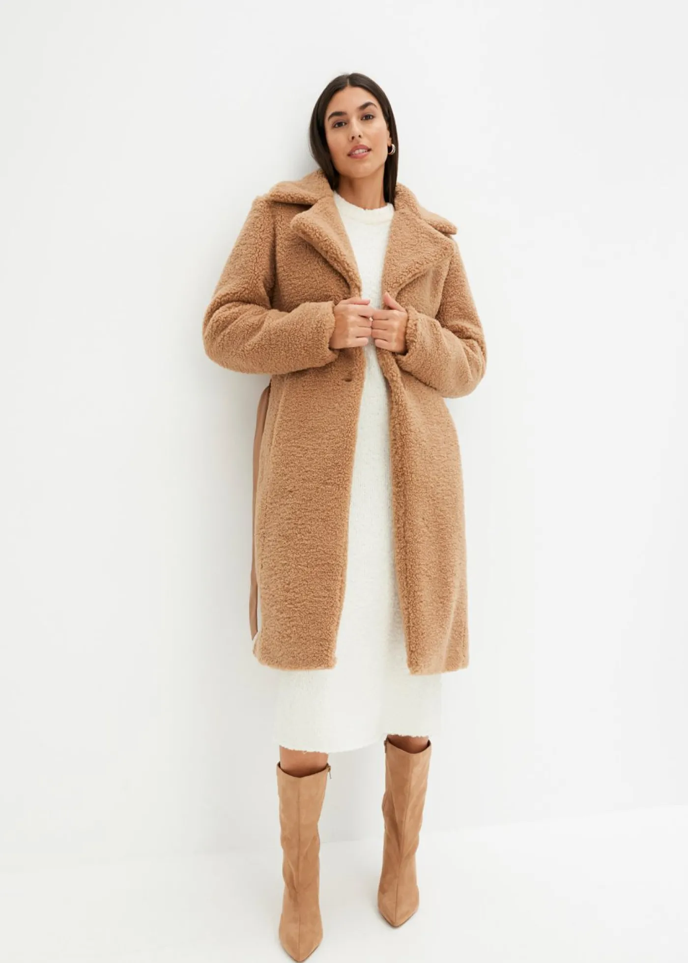 bonprix bonprix Vestido de punto Blanco lana Clearance